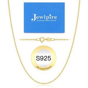 Women's 18K Gold Plated Cable Chain Necklace | Thin Sturdy Upgraded Clasp
